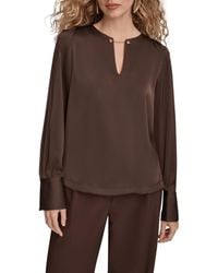 Donna Karan - Chain Detail Long Sleeve Top - Lyst