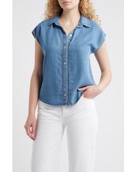 Cloth & Stone - Trim Chambray Shirt - Lyst