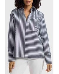 Foxcroft - Bella Stripe Popover Top - Lyst