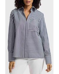 Foxcroft - Bella Stripe Popover Top - Lyst