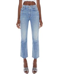 Mother - The Tripper Flood Frayed High Waist Ankle Flare Jeans - Lyst
