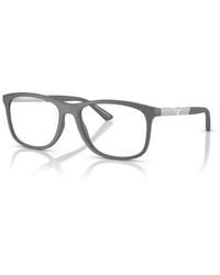 Emporio Armani - 53Mm Rectangle Optical Glasses - Lyst