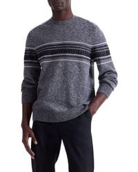 Bugatchi - Chest Stripe Merino Wool Sweater - Lyst