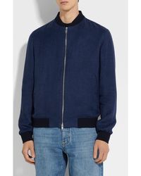 ZEGNA - Linen Twill Bomber Jacket - Lyst