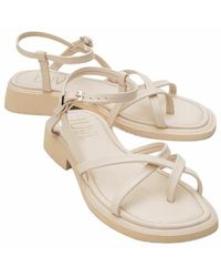 Forever & Always Shoes - Antas Strappy Leather Flat Sandals - Lyst