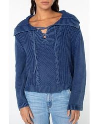 Roxy - Fair Winds Cotton Lace-Up Sweater - Lyst