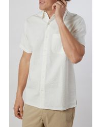 Rainforest - The Acadia Seersucker Short Sleeve Button-up Shirt - Lyst