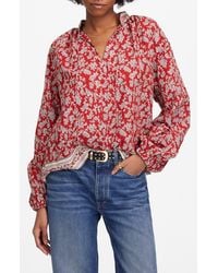 Madewell - Paisley Shirred Popover Top - Lyst