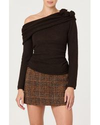 Astr - Fenia Embellished One Shoulder Sweater - Lyst