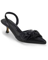 Yosi Samra - Kaleigh Bow Slingback Pointed Toe Kitten Heel Pump - Lyst