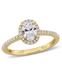 Julianna B - 1 Ctw Lab-Grown Diamond Oval Halo Ring 14K - Lyst