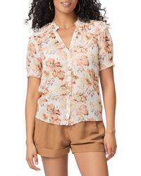 PAIGE - Floral Silk Button-up Shirt - Lyst