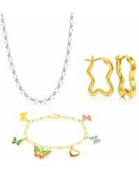 Donatello Gian - Jewelry Set With Necklace, Bracelet & Hoops - Lyst