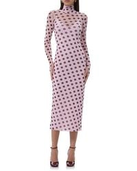 AFRM - Shailene Turtleneck Long Sleeve Mesh Midi Dress - Lyst