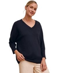 Celtic & Co. - Slouchy V-Neck Pure Wool Jumper - Lyst