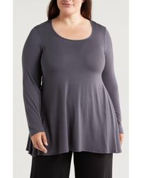 24seven Comfort Apparel - Swing Asymmetric Hem Tunic Top - Lyst