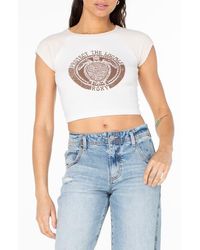 Roxy - Protect The Locals Crop Stretch Cotton Blend Graphic T-Shirt - Lyst