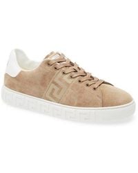 Versace - Greca Suede Low Top Sneaker - Lyst