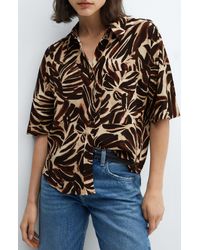 Mango - Claudie Floral Print Button-up Shirt - Lyst