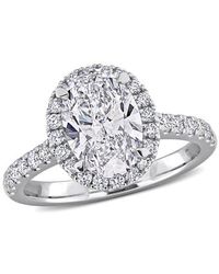 Julianna B - 2-3/Ctw Lab-Grown Diamond Oval Halo Ring 14K - Lyst