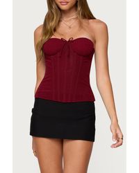 Edikted - Guinivere Smocked Strapless Coreset Top - Lyst