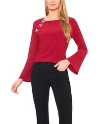 Cece - Pearly Bow Knit Top - Lyst
