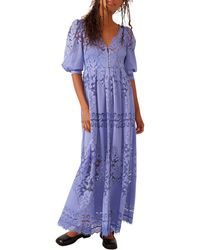 Free People - Shadow Dance Lace Detail Maxi Dress - Lyst