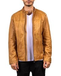 Maceoo - Washed Lambskin Leather Jacket - Lyst