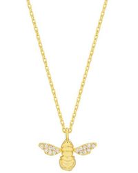 Estella Bartlett - Sparkle Wings Bee Pendant Necklace - Lyst