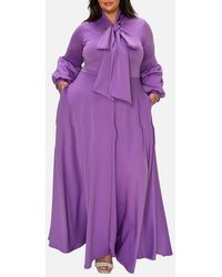 L I V D - Bella Donna Long Sleeve Ribbon Tie Dress - Lyst