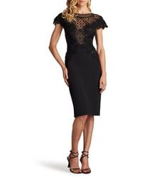 Tadashi Shoji - Sequin Floral Embroidered Detail Sheath Cocktail Dress - Lyst