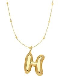 Emma Rae - 14K Plated Bubble Initial Pendant Necklace - Lyst