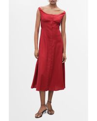 Mango - Button-Up Midi Dress - Lyst