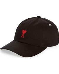 Ami Paris - Ami De Coeur Embroidered Adjustable Baseball Cap - Lyst
