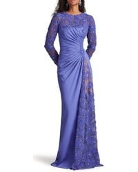 Tadashi Shoji - Embellished Long Sleeve Evening Gown - Lyst