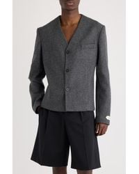 Jacquemus - La Veste Sera Fitted Collarless Virgin Wool Blend Blazer - Lyst