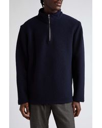 De Bonne Facture - Half Zip Wool Sweater - Lyst