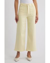 FRAME - The Anchor High Waist Patch Pocket Crop Jeans - Lyst
