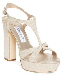 Jimmy Choo - Kesia Glitter Platform Sandal - Lyst