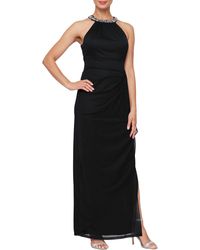 Alex Evenings - Embellished Ruched Column Gown - Lyst