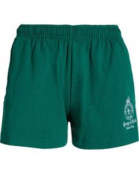 Sporty & Rich - Crown Tennis Disco Graphic Cotton Sweat Shorts - Lyst