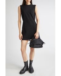 Sacai - Mixed Media Cotton Jersey & Denim Minidress - Lyst