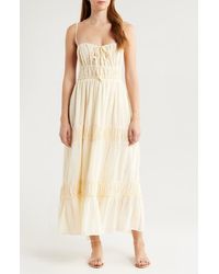 Free People - Taking Sides Tiered Cotton Maxi Dress - Lyst