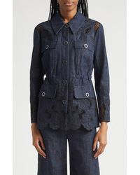 Veronica Beard - Kiki Embroidered Chambray Jacket - Lyst