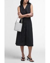 Barbour - Elsie Sleeveless Button Front Cotton & Linen Midi Dress - Lyst