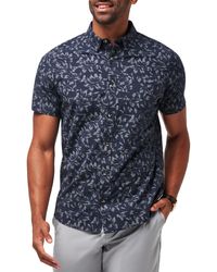 Travis Mathew - King Air Trim Fit Floral Short Sleeve Button-up Shirt - Lyst