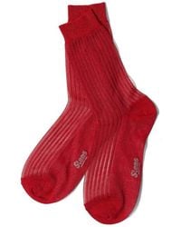 Stems - Metallic Rib Crew Socks - Lyst