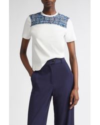 St. John - Jersey T-Shirt With Multieyelash Tweed - Lyst