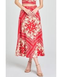 Wayf - Edith Linen Blend Midi Skirt - Lyst