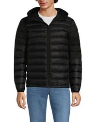 Lands' End - Packable Hooded Down Jacket with Pockets - Lyst
